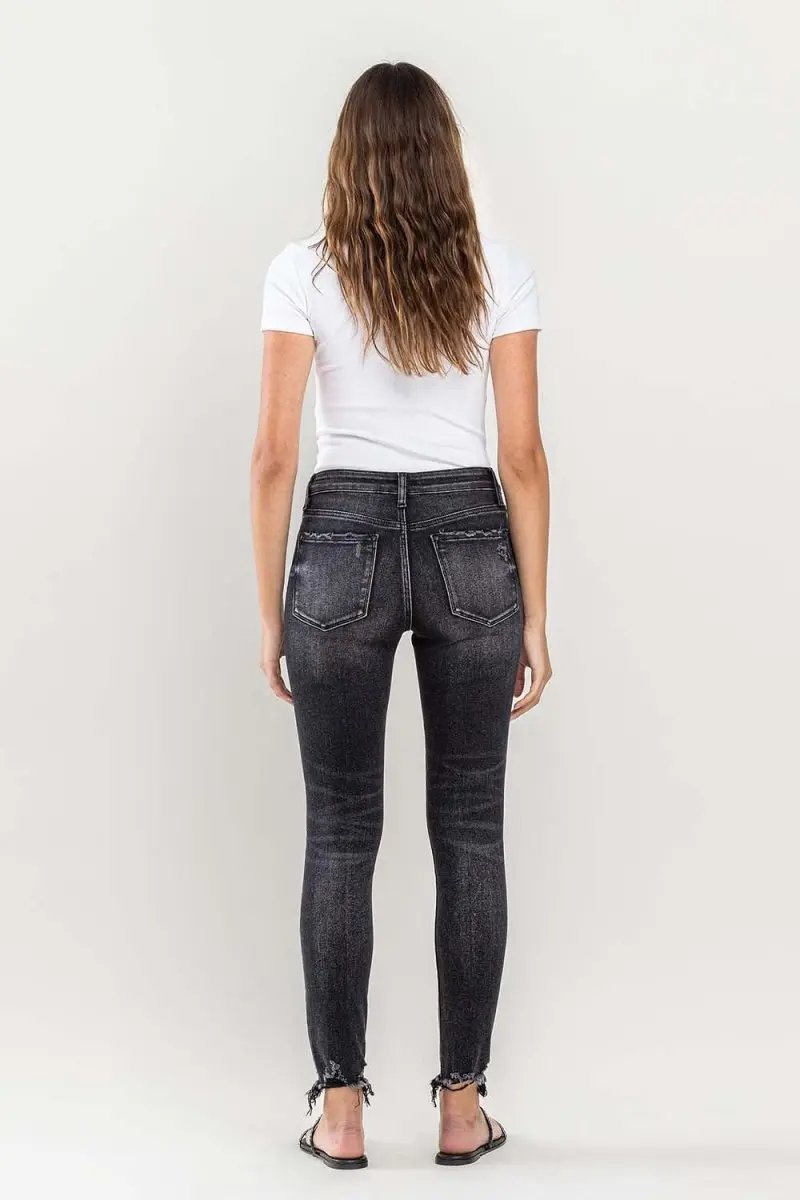 Lovervet Raw Hem Cropped Skinny Jeans for Stylish Outfits - Love Salve